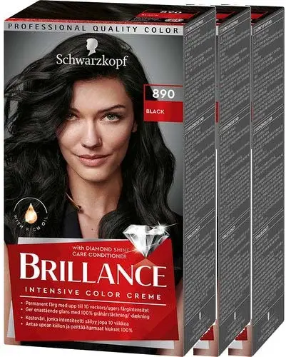 Schwarzkopf Brillance 890 Black 3-pack
