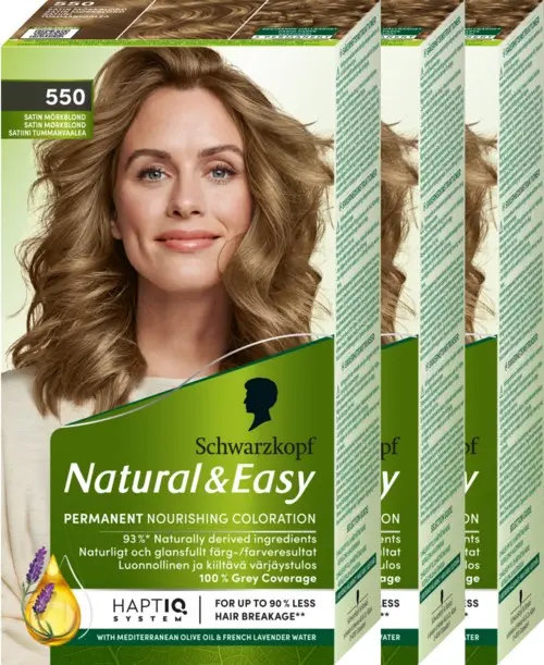 Schwarzkopf Natural&Easy 550 Satin Mörkblond 3-pack