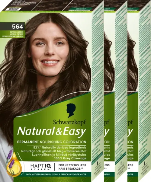 Schwarzkopf Natural&Easy 564 Naturlig Ljusbrun 3-pack