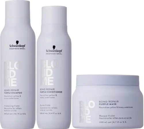 Schwarzkopf Professional BLONDME Purple Bundle Shampoo 300 ml & Conditioner 250 ml & Mask 200 ml