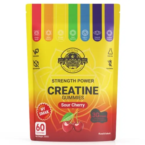 Sevital Kreatin Gummies Sour Cherry 60 stk