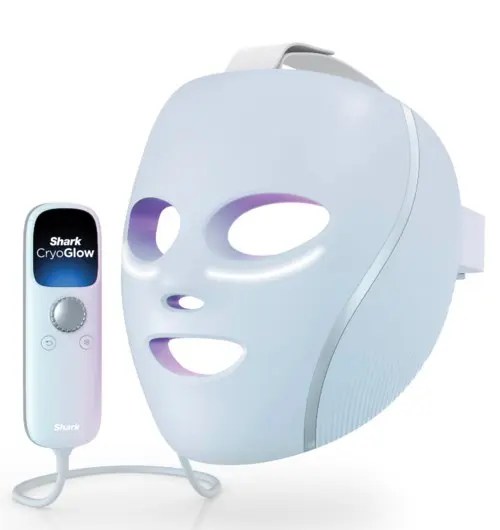Shark Beauty CryoGlow Red Blue & Infrared iQLED Face Mask & Under Eye Cooling Blue Frost