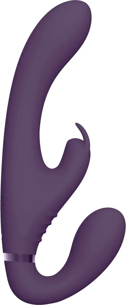 Shots VIVE Suki Vibrating Strapless Strap-on Rabbit Purple