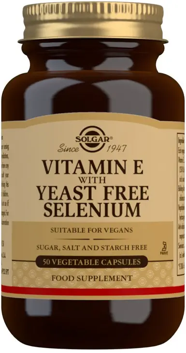 Solgar Vitamin E with Yeast Free Selenium Vegetable Capsules 50st
