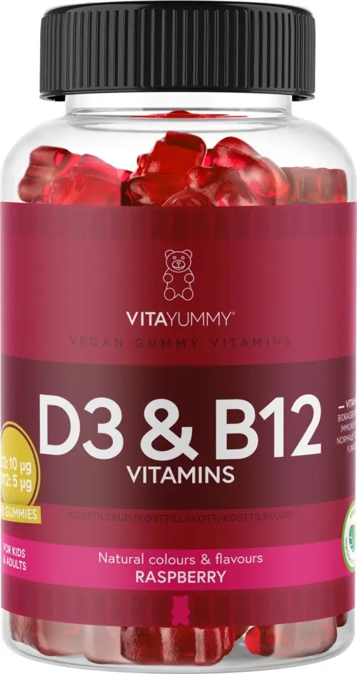VitaYummy D3 & B12 Raspberry 60 stk