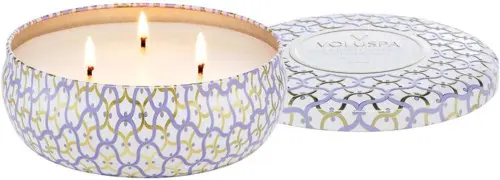 Voluspa Maison Blanc Mountain Lavender & Chamomile 3-wick Tin Candle 40h 340g