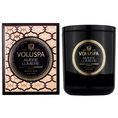 Voluspa Maison Noir Ambre Lumiere Classic Boxed Candle 60h