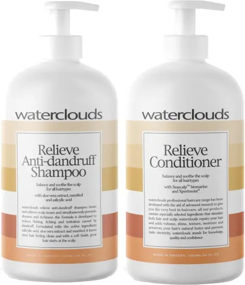 Waterclouds Relieve Anti-dandruff Shampoo 1000 ml & Conditioner 1000 ml