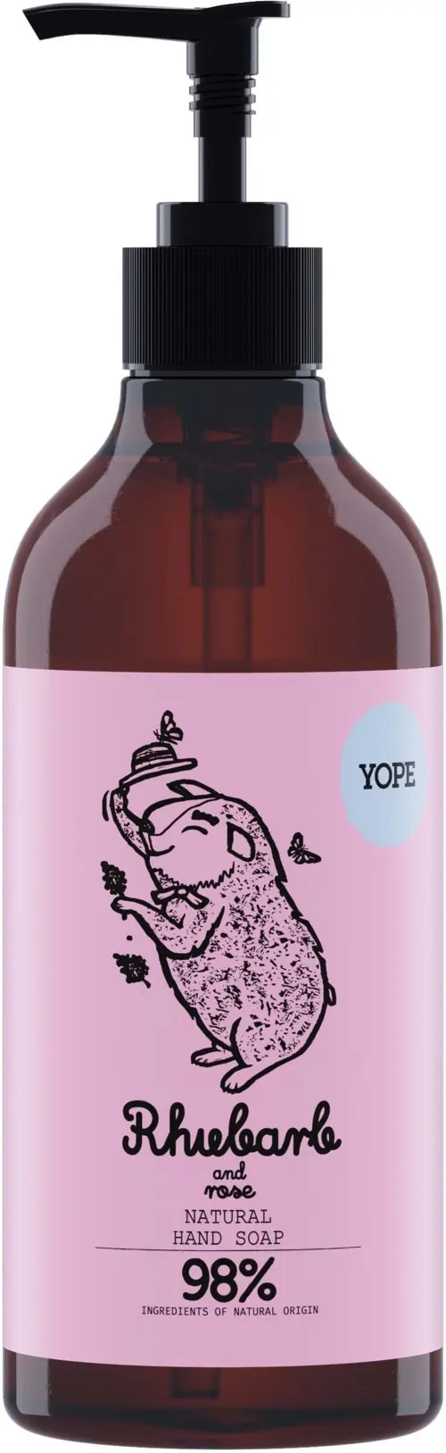 YOPE Botanical Hand Soap Rhubarb and Rose 500ml