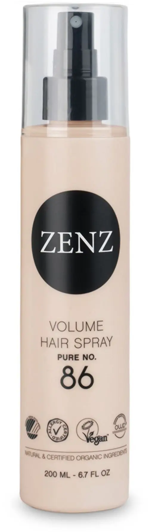 Zenz Organic Styling 86 Volume Hair Spray Medium Hold 200 ml
