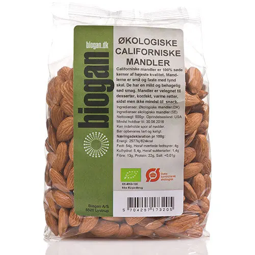 Biogan Mandler Californiske Økologisk | 400 g