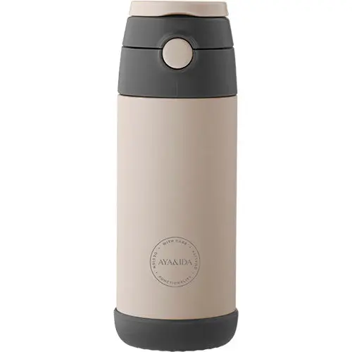 AYA&IDA Barneflaske med sugerør 350 ml | Krembeige