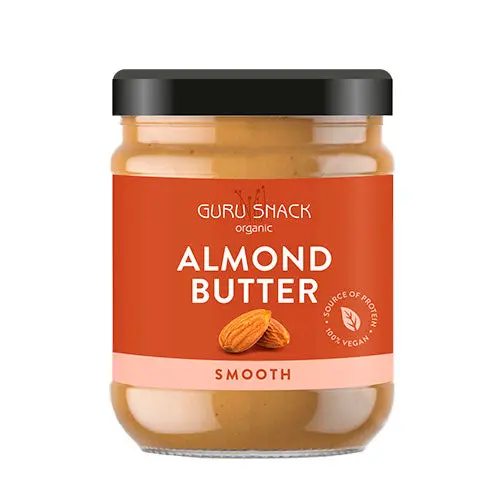 Kjøp Guru Snack Almond Butter Smooth Øko - Glutenfri 500 g   - Mecindo