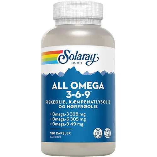 Kjøp Solaray All Omega 3-6-9 180 Kapsler - Fri frakt - Mecindo