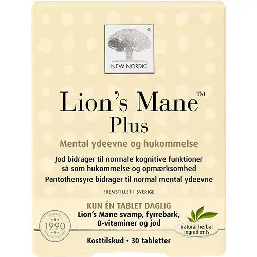 Kjøp New Nordic Lions Mane Plus 30 Tabletter - Mecindo