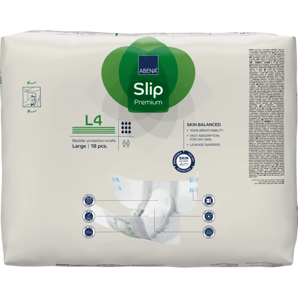 Kjøp ABENA Slip L4, Teipbeskyttelse Premium 18 Stk - Mecindo