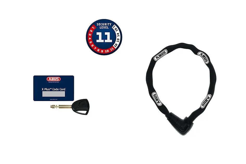 ABUS Kjettinglås 9808/110cm FG-godkjent med Plus-sylinder (Level 11) black Alle