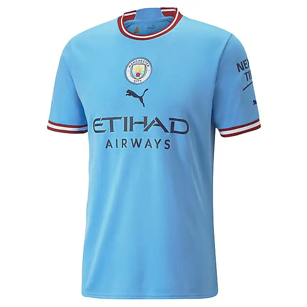 PUMA MCFC Home Jersey Replica Team Light Blue-Intense Red Unisex