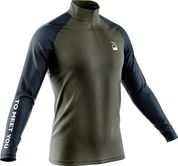 HOUSE OF HYGGE Hyggewool Men's Zip neck Grønn, Mørkeblå Herre | Sport1.no