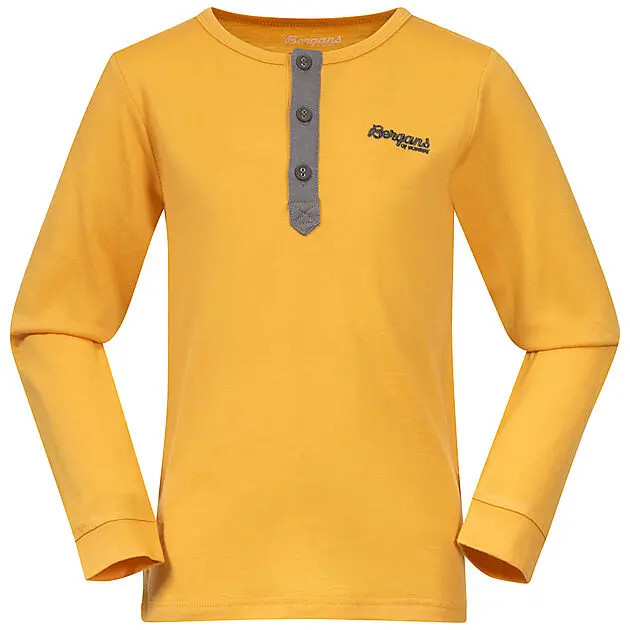 BERGANS OF NORWAY Myske Wool Kids Shirt Light Golden Yellow Barn
