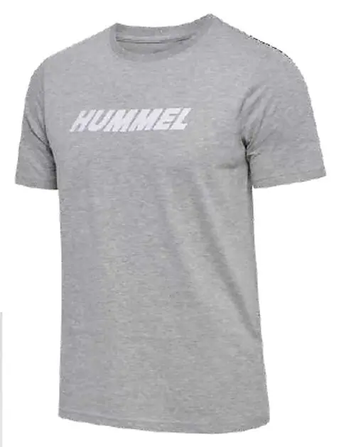 HUMMEL hmlELEMENTAL LOGO COTTON TEE GREY MELANGE Herre | Sport1.no