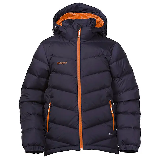 BERGANS OF NORWAY Gålå Dunjakke Junior Gutt 10210/Navy/Koi Orange Junior