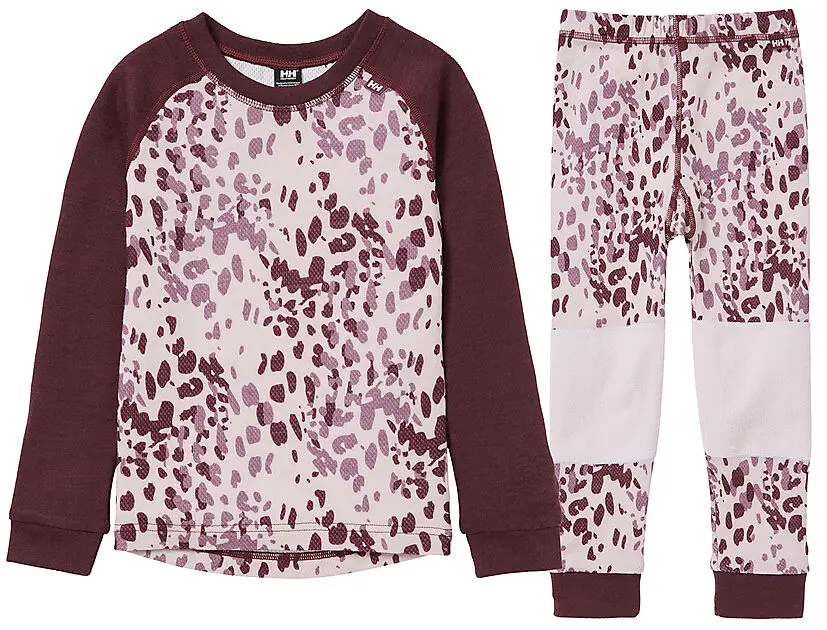 HELLY HANSEN K HH GRAPHIC LIFA MERINO SET PINK ASH AOP Barn | Sport1.no