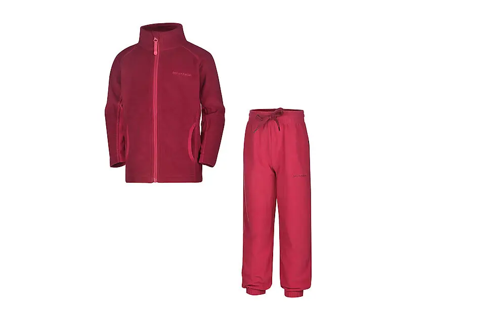 JOTUNHEIM Kos Resirkulert fleecesett Mini Beet Red/Granita Barn | Sport1.no