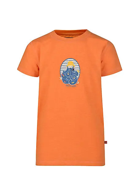 JOTUNHEIM Varde T-shirt m print jr Fiske/Orange Ochre Junior | Sport1.no