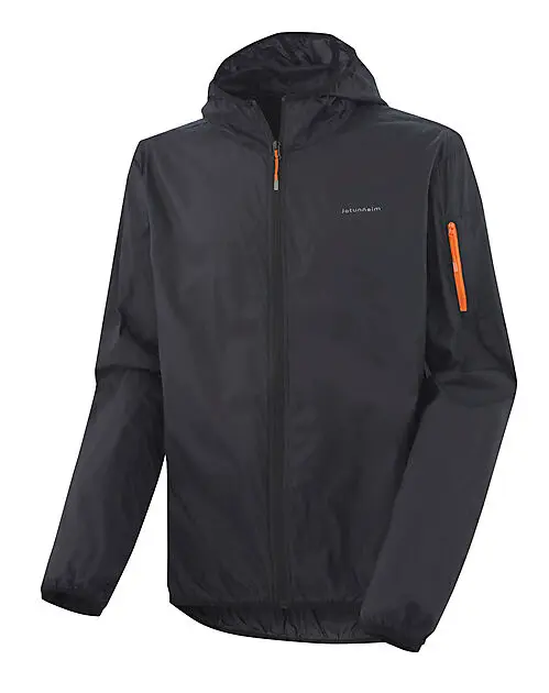JOTUNHEIM Vindjakke packable jr Black/orange Junior | Sport1.no