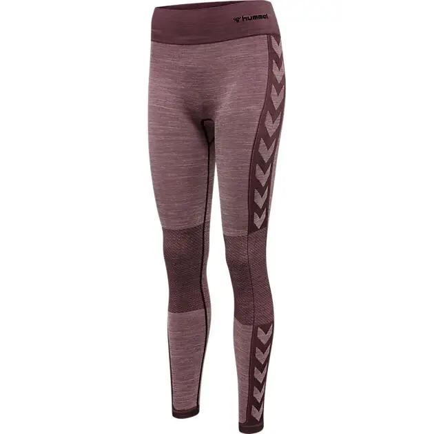 HUMMEL CLEA SEAMLESS MID WAIST TIGHTS FUDGE/WOODROSE MELANGE Dame | Sport1.no