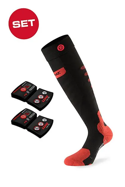 LENZ Set of heat sock 5.0 toe cap + lithium pack rcB 1200 Black Unisex