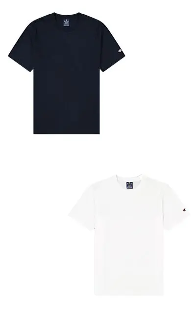 CHAMPION M 2pack Crew-Neck AMC White Herre | Sport1.no