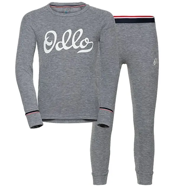 ODLO Set ACTIVE Originals WARM KIDS 10681/GREY MELANGE Barn | Sport1.no