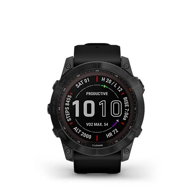 GARMIN fenix 7X Sapphire Solar Black DLC w/Black Band Unisex | Sport1.no
