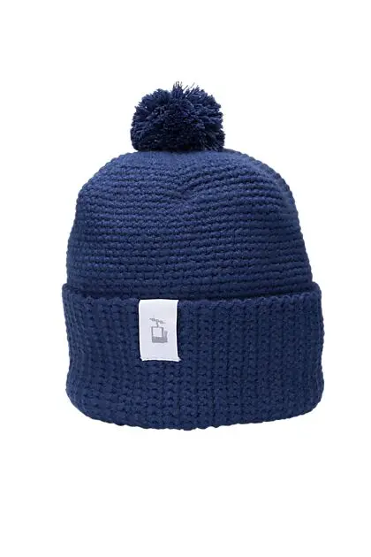 HOUSE OF HYGGE Folded Crochet Beanie Mørkeblå Unisex | Sport1.no