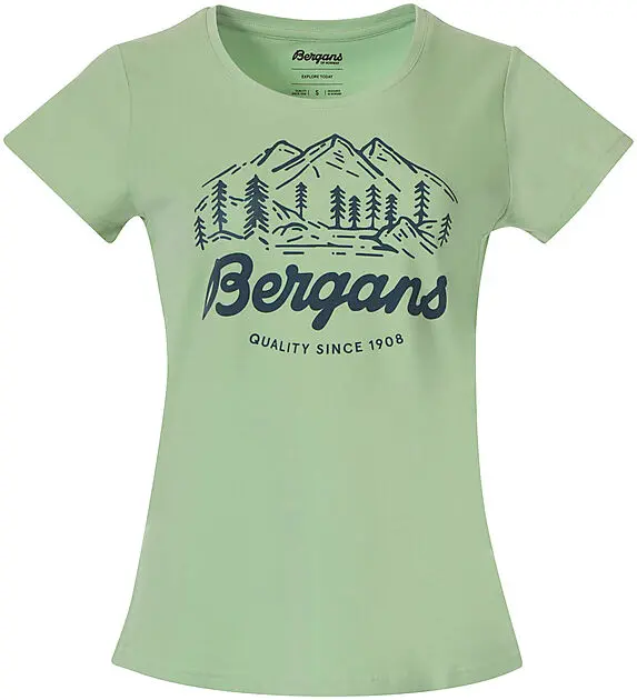 BERGANS OF NORWAY Classic V2 W Tee Light Jade Green Dame | Sport1.no