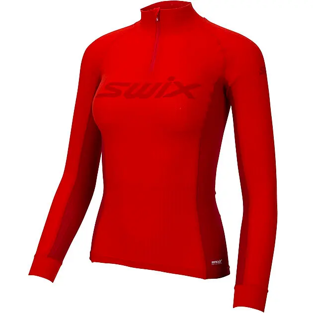 SWIX RaceX Halfzip superundetøyoverdel dame Fiery red Dame