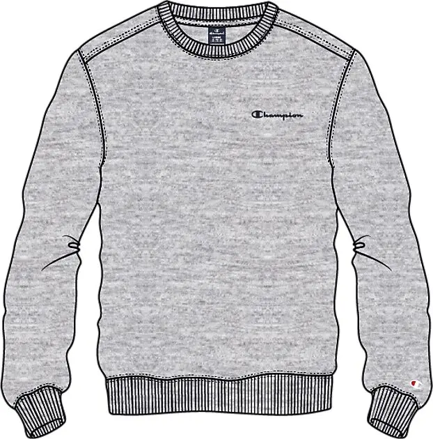 CHAMPION Crewneck Sweatshirt New Oxford Grey Melange Herre | Sport1.no