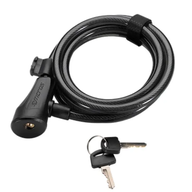 SYNCROS SYN Key Cable lock SL-04 10x1800mm PK12 Black Alle | Sport1.no