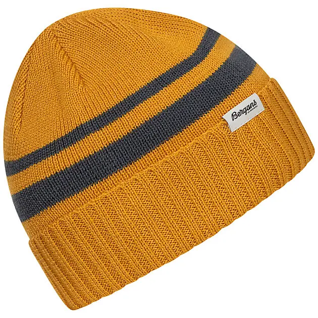 BERGANS OF NORWAY Striped V2 Beanie Light Golden Yellow/Orion Blue Unisex