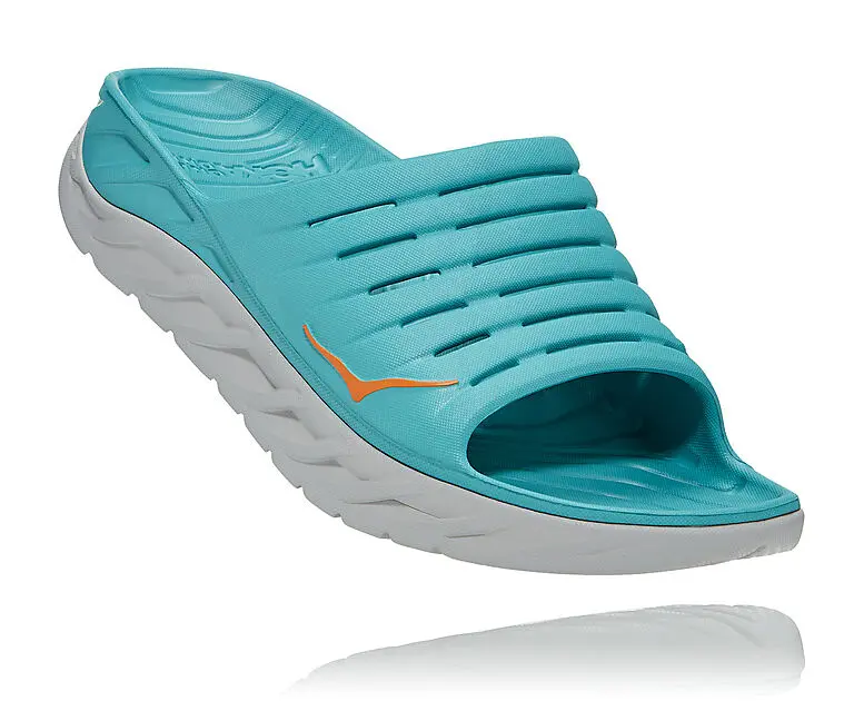 HOKA ORA RECOVERY SLIPPERS HERRE ABOR/AQUARELLE / BLAZING ORANGE Herre