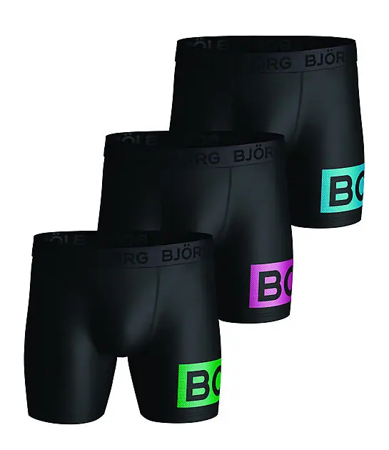 BJØRN BORG SHORTS PER BB RADIATE 3PK 91711/BLACK GREEN Herre | Sport1.no