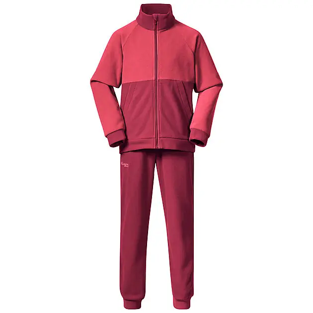 BERGANS OF NORWAY Smådøl V5 LongZip Kids Set Dark Creamy Rouge/Creamy Rouge Barn