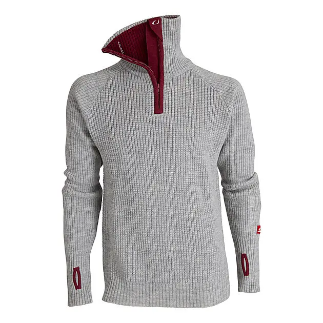 ULVANG Rav sweater w/zip, ullgenser unisex 11245/Grey Melange/Aubergine Unisex