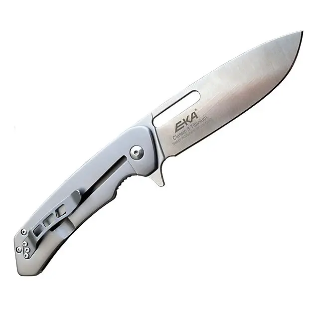 EKA Classic 8 Titanium Coating foldekniv Titanium Alle