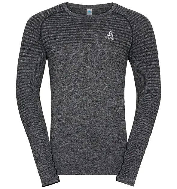 ODLO T-shirt l/s crew neck Seamless ELEMENT 15700/grey melange Herre | Sport1.no