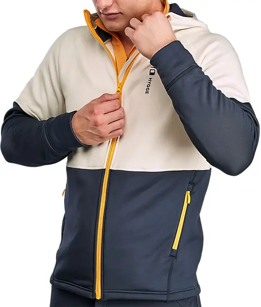 HOUSE OF HYGGE Men's Pow Zip Hoodie 23-Beige, mørkeblå Herre