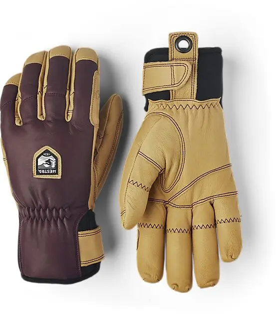 HESTRA Ergo Grip Incline - 5 finger Bordeaux / Natural brown Unisex