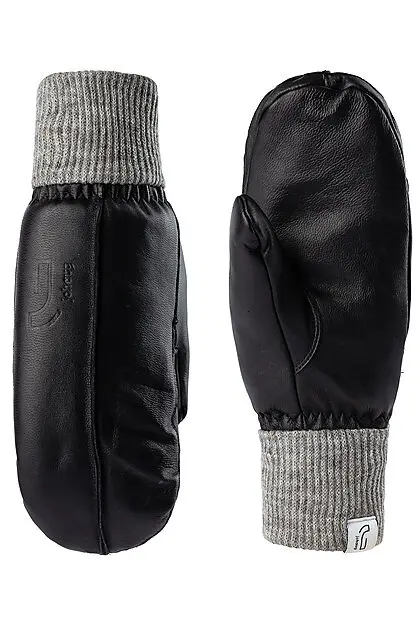 JOHAUG Leather Mitten BLACK Dame